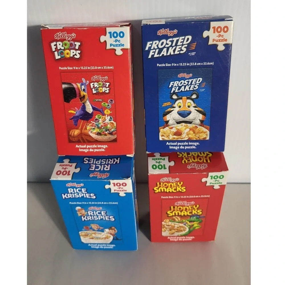Kelloggs Cereal‎ Puzzle Bundle, Froot Loops, Frosted Flakes, Rice Krispies